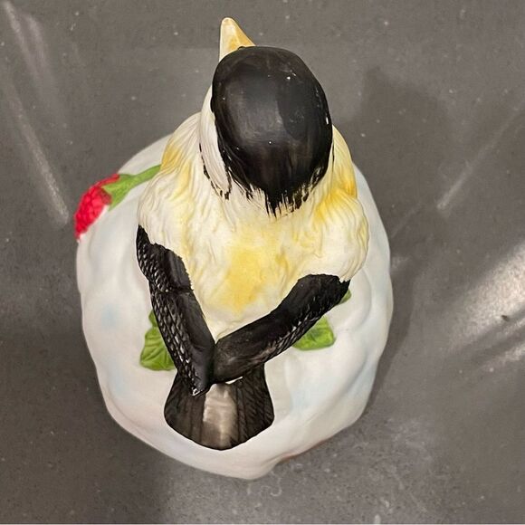 Chickadee yellow porcelain bird music box für Elise - Picture 4 of 10